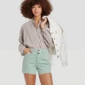 Universal Thread Pale Mint Cutoff Denim Shorts